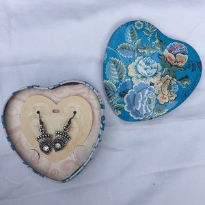 Brighton Silver Crown Heart Earrings